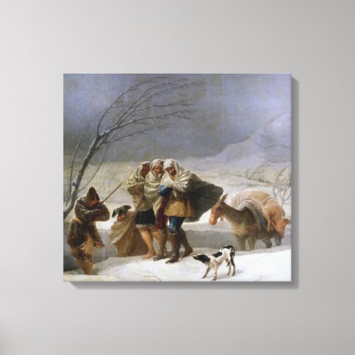 Snow Storm in Winter by Francisco Goya Canvas Print