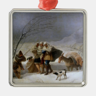 Snow Storm in Winter (by Francisco Goya) Metal Ornament