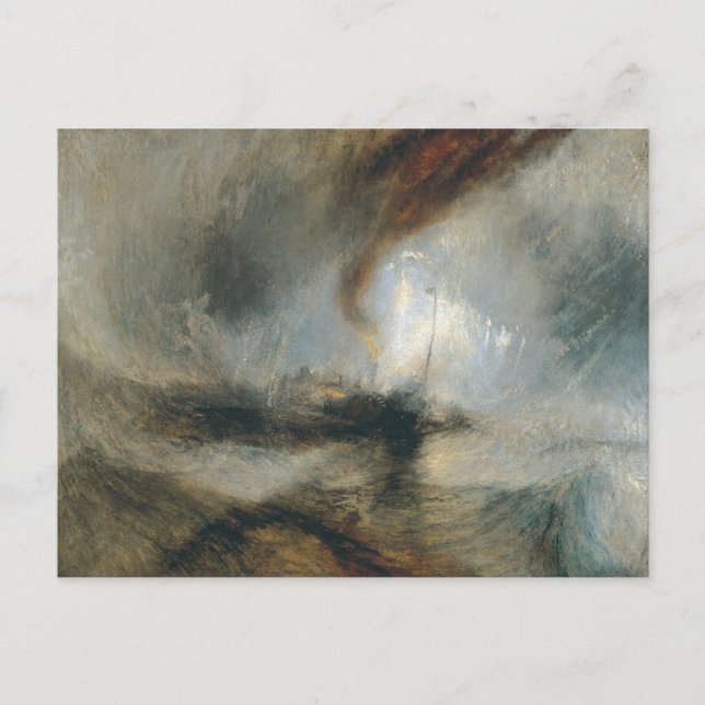 Snow Storm: Steam-Boat Harbour's Mouth JMW Turner Postcard (Front)