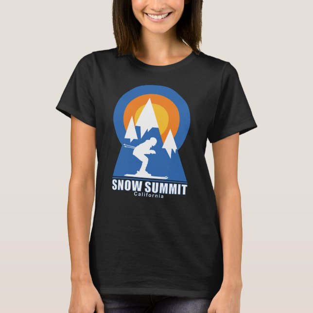 Snow Summit Ski Sunset Retro T-Shirt (Front)