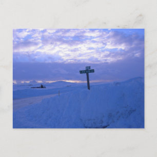Snow & sunset postcard