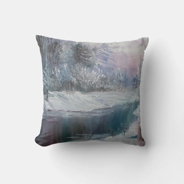 Snow Throw Pillow (Front)