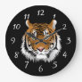Snow Tiger Face Large Clock