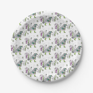 Snow time paper plates