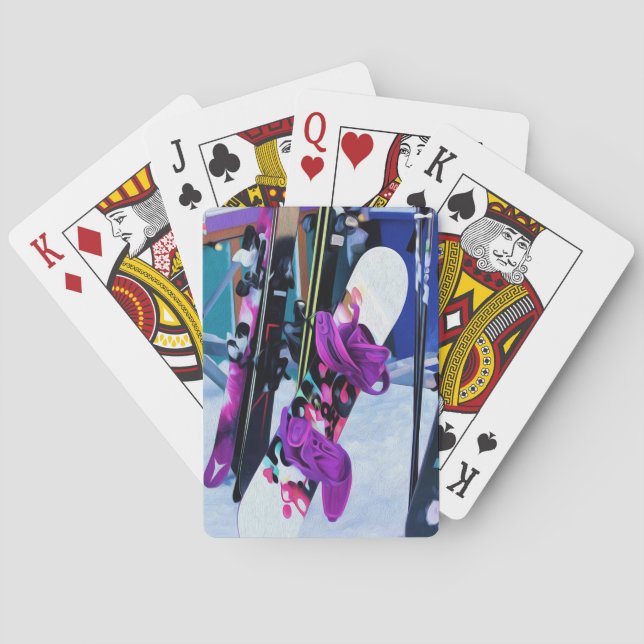 Snow Time - Snowboards and Skis Poker Cards (Back)