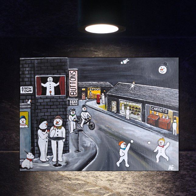 Snow Town Painting by Alfred Fox Canvas Print (Creator Uploaded)