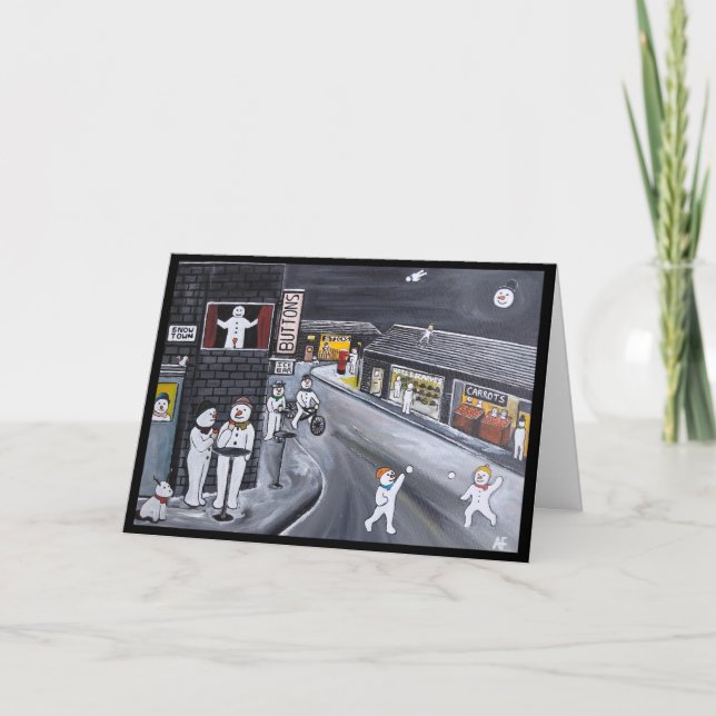 Snow Town Painting by Alfred Fox Card (Front)