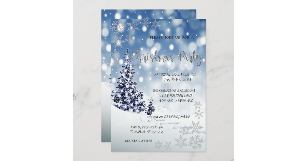 snowflake party invitations