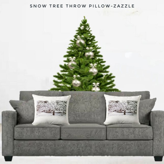 Snow Tree Throw Pillow (Creator Uploaded)