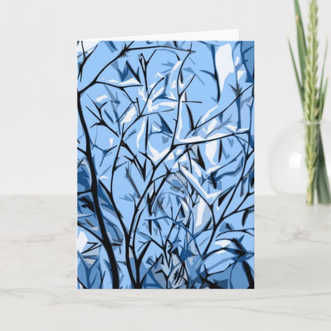 Snow Trees of Seattle Christmas Greeting Card (Front)