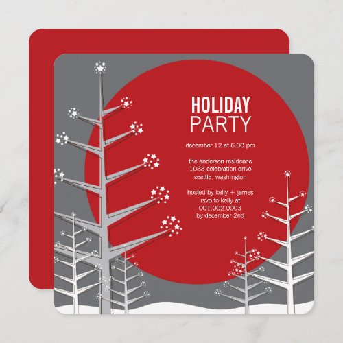 Snow Trees Winter Wonderland Holiday Party Invite