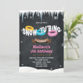 Snow tubing birthday invitation (Standing Front)