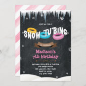 Snow tubing birthday invitation (Front/Back)