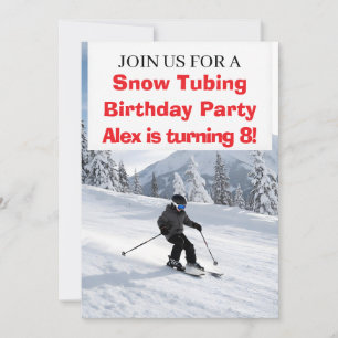 Snow Tubing Birthday Party Invitation
