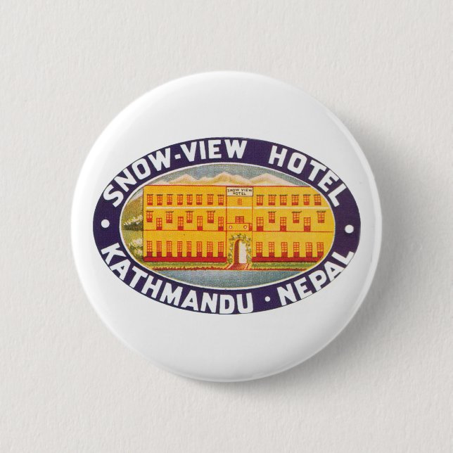 Snow View Hotel Kathmandu Nepal Pinback Button (Front)
