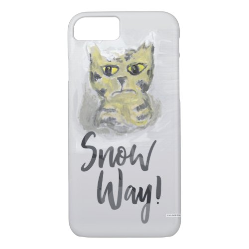 Snow Way Painted Cat Slogan Folk Art Design iPhone 87 Case