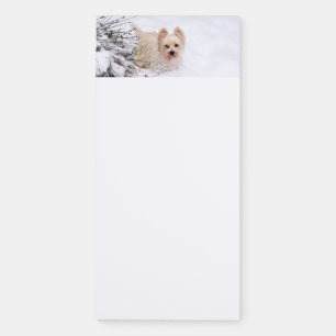 Snow Westie Dog Magnetic Notepad