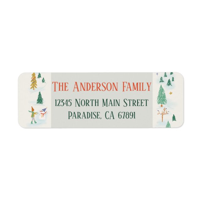 Snow What Fun Address Lables Label (Front)