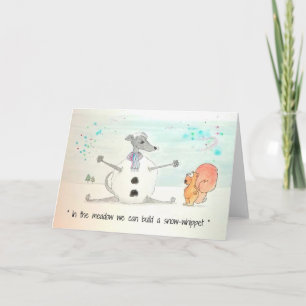 Snow-Whippet Christmas card
