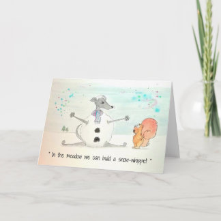 Snow-Whippet Christmas card