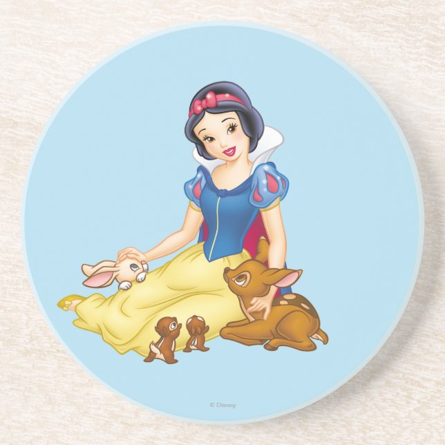 Snow White and Animal Friends Drink Coaster (Front)