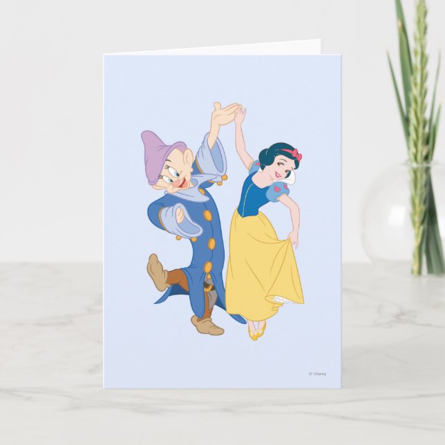 Snow White and Dopey dancing Card (Front)