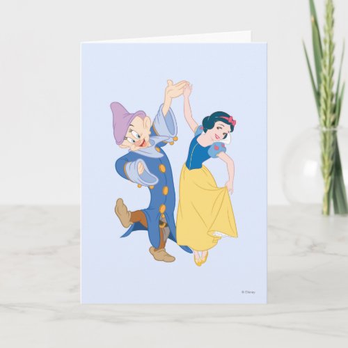 Snow White and Dopey dancing Card