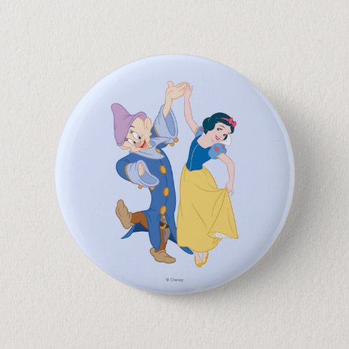 Snow White and Dopey dancing Pinback Button