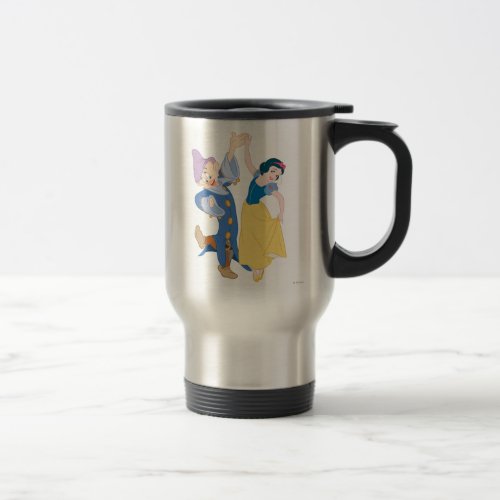 Snow White and Dopey dancing Travel Mug