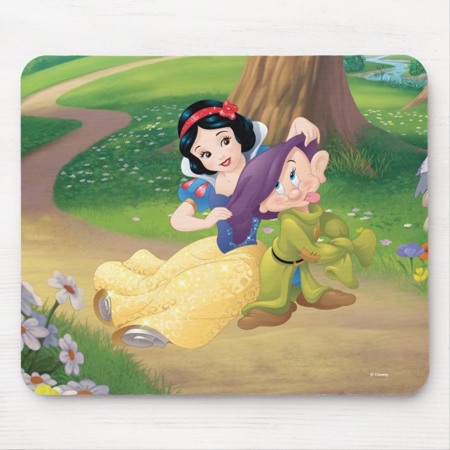 Snow White And Dopey Mouse Pad (Front)