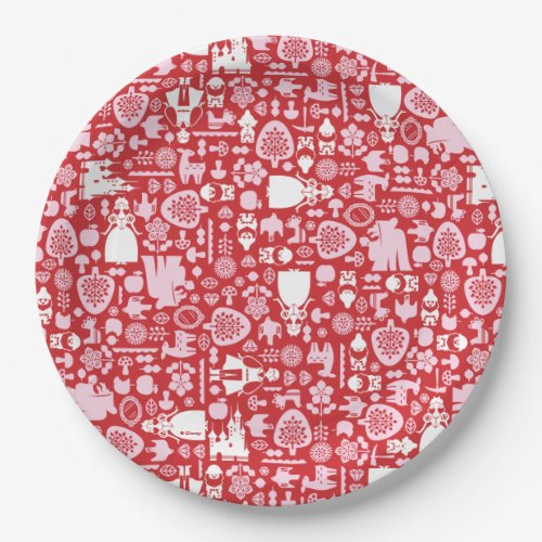 Snow White and Friends Pattern  Monogram 2 Paper Plates