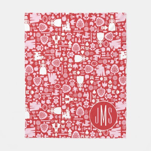 Snow White and Friends Pattern  Monogram Fleece Blanket