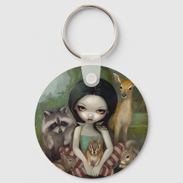 "Snow White and Her Animal Friends" Keychain (Front)