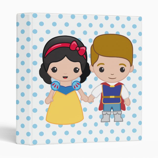 Snow White and Prince Charming Emoji 3 Ring Binder (Front/Spine)