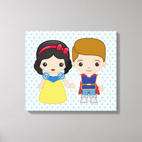 Snow White and Prince Charming Emoji 4 Canvas Print