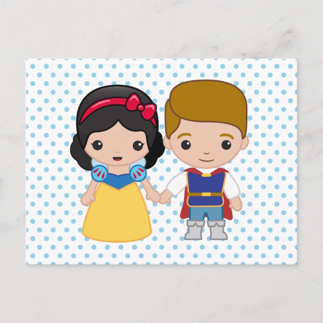 Snow White and Prince Charming Emoji Postcard (Front)