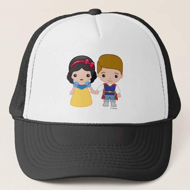 Snow White and Prince Charming Emoji Trucker Hat (Front)