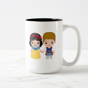 Snow White and Prince Charming Emoji Two-Tone Coffee Mug