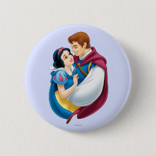 Snow White and Prince Charming Hugging Pinback Button