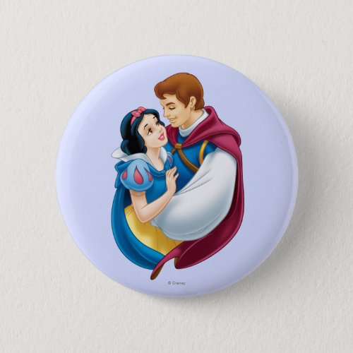 Snow White and Prince Charming Hugging Pinback Button