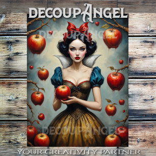 Snow White and Red Apples #1 -Decoupage- Tissue Paper
