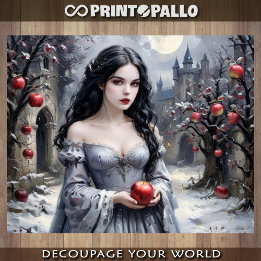 Snow White and the apple - Decoupage  Wrapping Paper Sheets