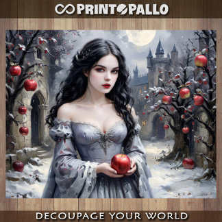 Snow White and the apple - Decoupage  Wrapping Paper Sheets