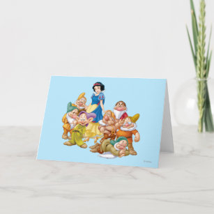 Snow White Bright Sitting With Animals Forest Personalized Birthday Card,  snowit card 