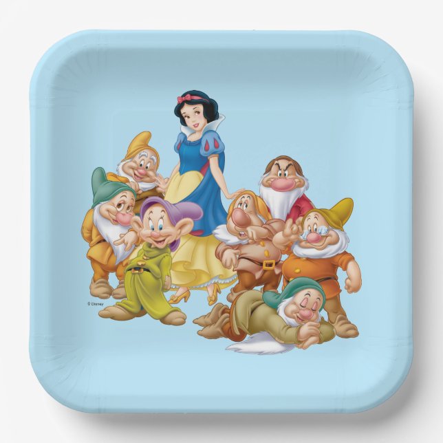 Snow White and the Seven Dwarfs 2 Paper Plates (Front)