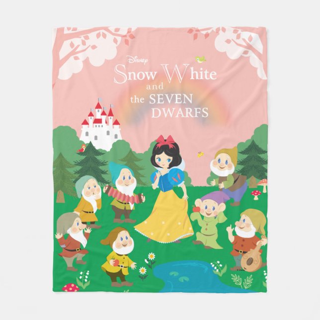 Snow White and the Seven Dwarfs Cartoon Fleece Blanket (Front)
