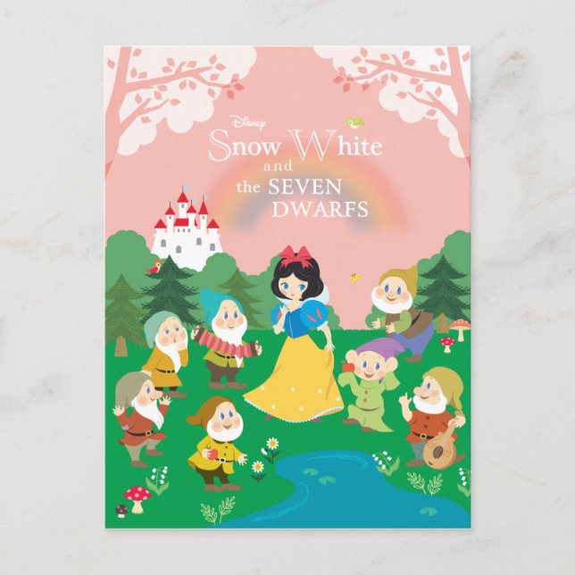 Snow White and the Seven Dwarfs Cartoon Postcard (Front)