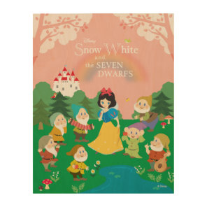Snow White and the Seven Dwarfs Cartoon Wood Wall Art