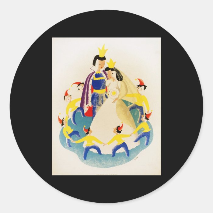 Snow White and the seven dwarfs Round Sticker