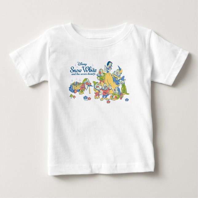 Snow White and the Seven Dwarfs taking a Break Baby T-Shirt (Front)